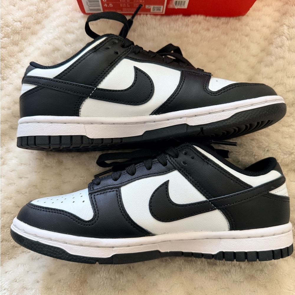 Nike Dunk Low Black and White Sneakers - womens size 6 - Picture 3 of 7